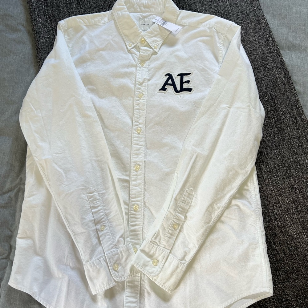 American Eagle Oxford shirt, Color: White, Size: L